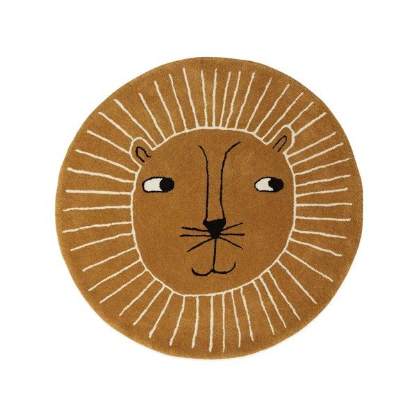 Pruun laste villasegu vaip ø95 cm Lion - OYOY Mini