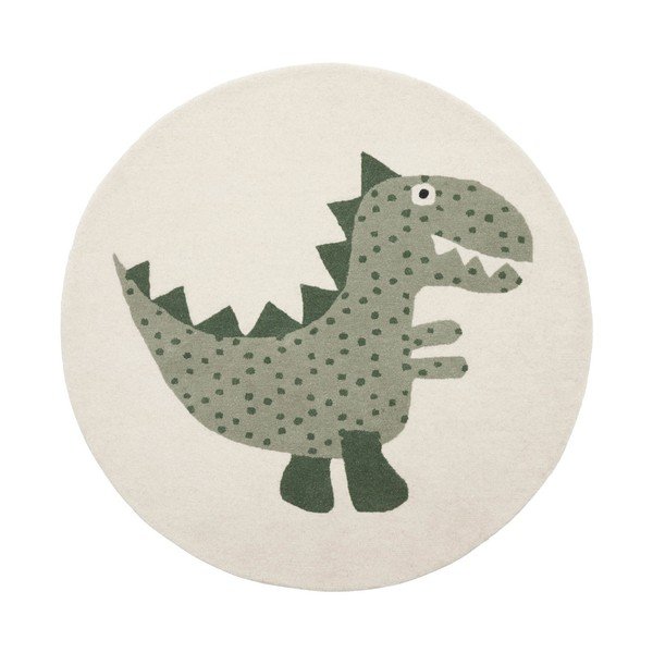 Roheline käsitsi kootud villaseguga lastevaip ø120 cm Theo DIno - OYOY Mini