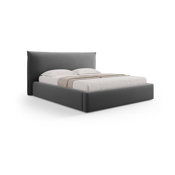 Tumehall polsterdatud kaheinimesevoodi koos voodipõhja ja panipaigaga 140x200 cm Elio - Milo Casa-image-4