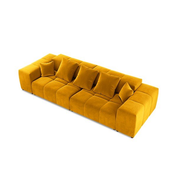 Kollane sametne diivan 320 cm Rome Velvet - Cosmopolitan Design-image-3