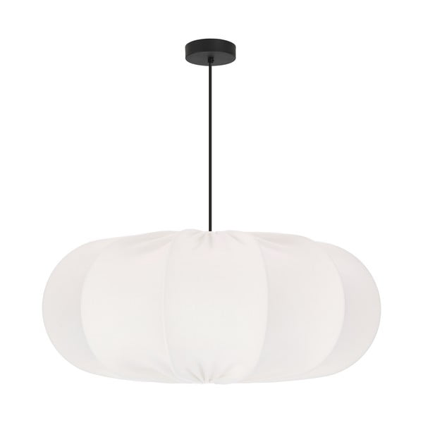 Valge rippvalgusti tekstiilist varjuga ø 52 cm Cafee - Candellux Lighting