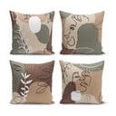 4 padjapüüri komplekt Drawing Face, 43 x 43 cm - Minimalist Cushion Covers