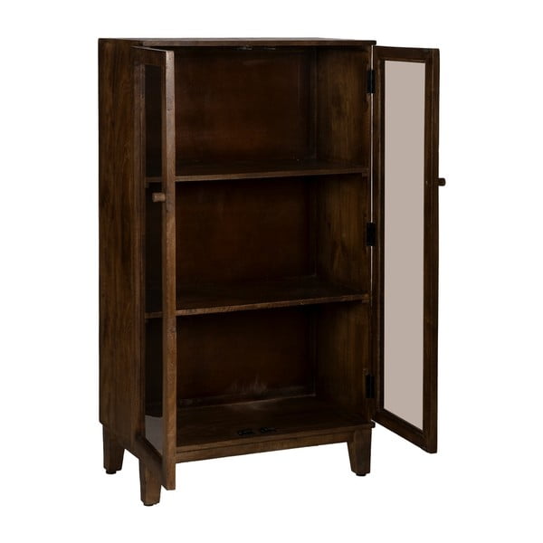 Pruun mangopuidust vitriinkapp 80x140x40 cm Ravi - Ixia-image-2