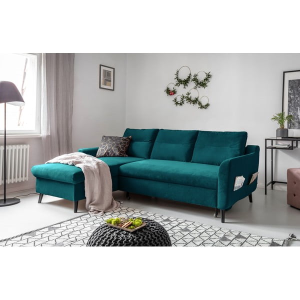 Türkiissinine sametine nurgadiivanvoodi, vasak nurk Stylish Stan - Miuform-image-3