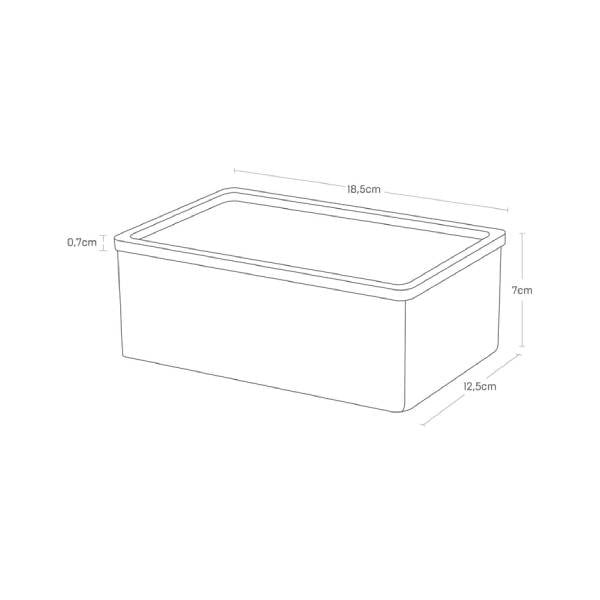 Valge kaanega hoiukarp 18,5x12,5x7 cm Rin - YAMAZAKI-image-3