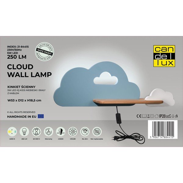 Valge-sinine laste valgusti Cloud - Candellux Lighting-image-3