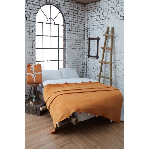 Sinepivärvi fliisist voodikate 200x220 cm Pom Pom - Mijolnir-image-1