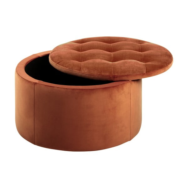 Vaskne oranž sametne pouf , ⌀ 60 cm Retina - Actona-image-4