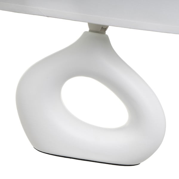 Valge keraamiline lauavalgusti tekstiilist varjuga (kõrgus 30 cm) - Casa Selección-image-3
