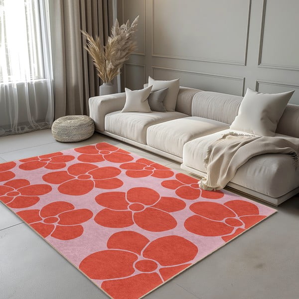 Punane-roosa pestav vaip 80x200 cm Poppy Fields - Mila Home-image-1