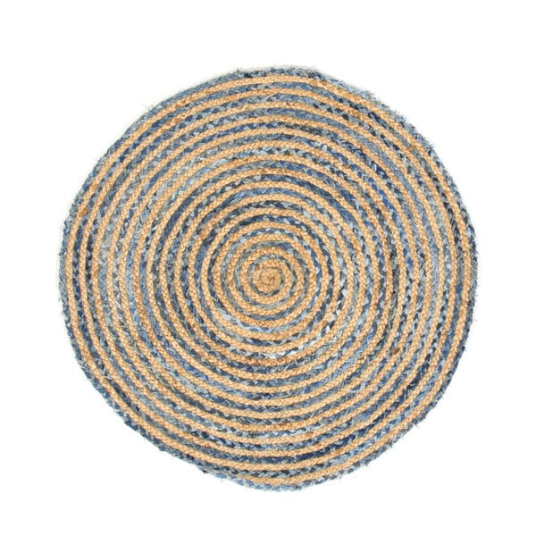 Šedohnědý koberec z konopného vlákna Cotex Rondo, ø 140 cm