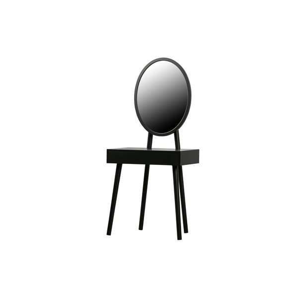 Černý toaletní stolek s nohami z borovicového dřeva WOOOD Vanity-image-3
