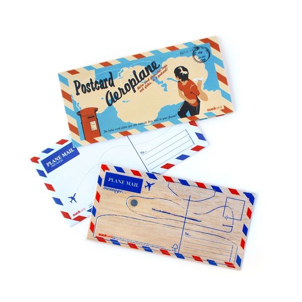 Dřevěné pohlednice Suck UK Postcard Aeroplane, 2 ks-image-1