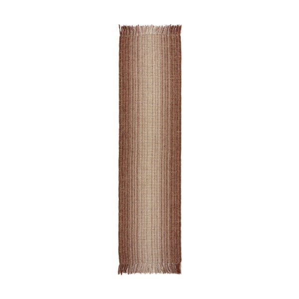 Punane kahepoolne käsitsi kootud džuudist koridorivaip 60x230 cm Jute Ombre Red - Flair Rugs