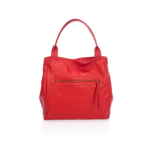 Červená kožená kabelka Markese Sahara-image-1