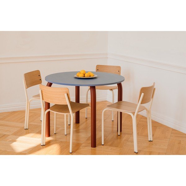 Ümmargune söögilaud tammepuust pealispinnaga, ø 100 cm Meko - noo.ma-image-1