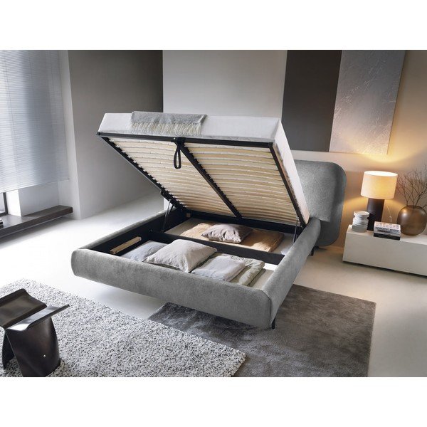 Hall polsterdatud kaheinimesevoodi koos panipaiga ja voodipõhjaga 140x200 cm Pointt - ELTAP-image-2