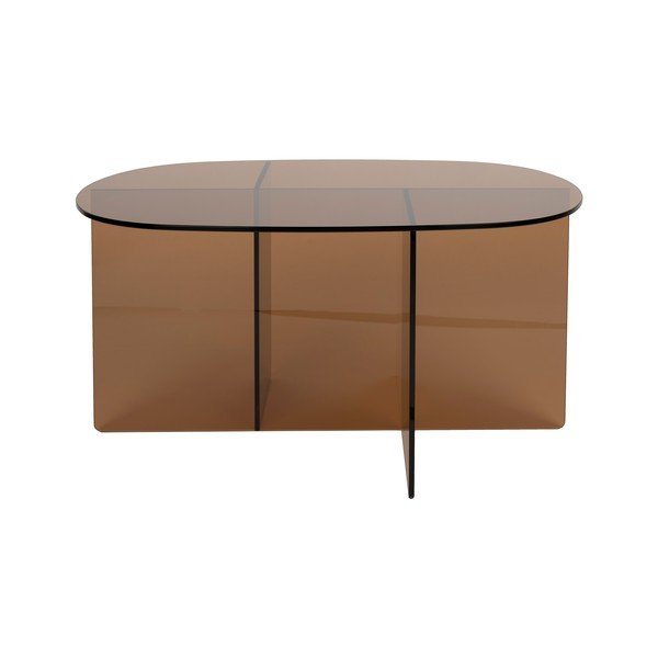 Pruun klaasist diivanilaud 60x80 cm Linea - Zuiver-image-2