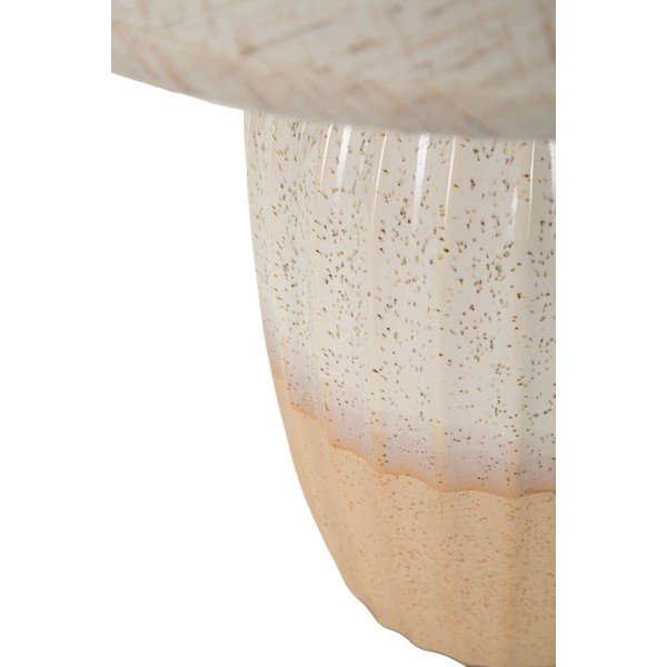Kreemikas keraamiline laualamp tekstiilist varjuga (kõrgus 44 cm) Japandi - Mauro Ferretti-image-4