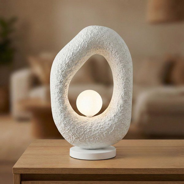 Valge metallist laualamp (kõrgus 50 cm) Lore - Opviq lights-image-3