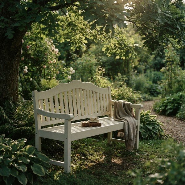Valge puidust aiapink Austin - Garden Pleasure-image-3