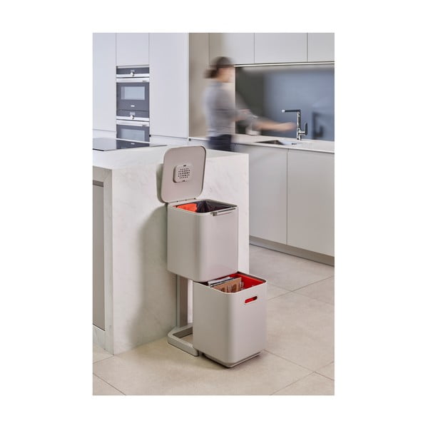 Krémově bílý koš na tříděný odpad Joseph Joseph Totem Compact, 40 l-image-1