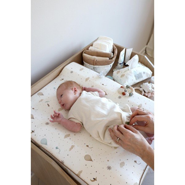 Roosast/kreemist kangast laste mänguasjakorvid komplektis 2 tk ø 24x17 cm Bows - Cam Cam Copenhagen-image-1