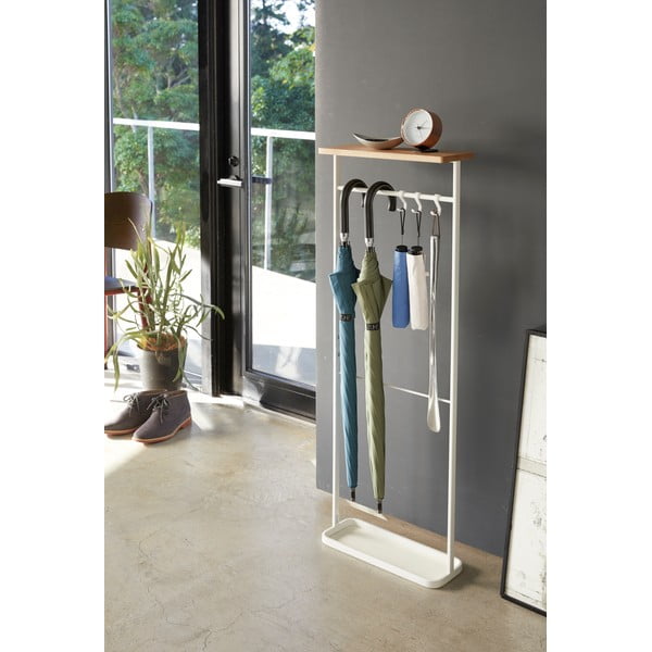 Valge vihmavarjualus puidust riiuliga Yamazaki Tower - YAMAZAKI-image-4