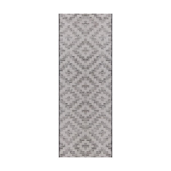 Krémovo-šedý běhoun vhodný do exteriéru Elle Decoration Curious Creil, 77 x 200 cm