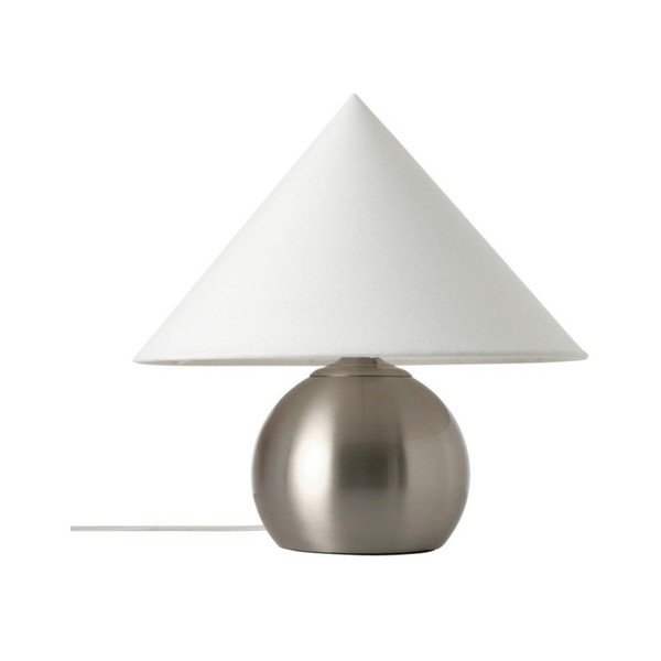 Valge/läikiv hõbedane kangast laualamp (kõrgus 38 cm) Connie - Ellos Home