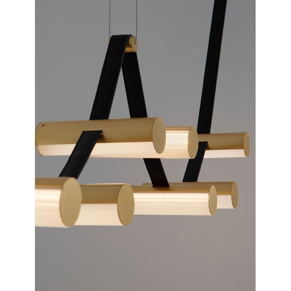 Alumiiniumist hämardatav LED-rippvalgusti messingivärvis klaasist varjundiga Luma - Nova Luce-image-3