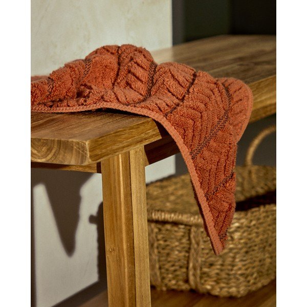 Oranž puuvillane froteerätik 50x90 cm Rune - Kave Home-image-4