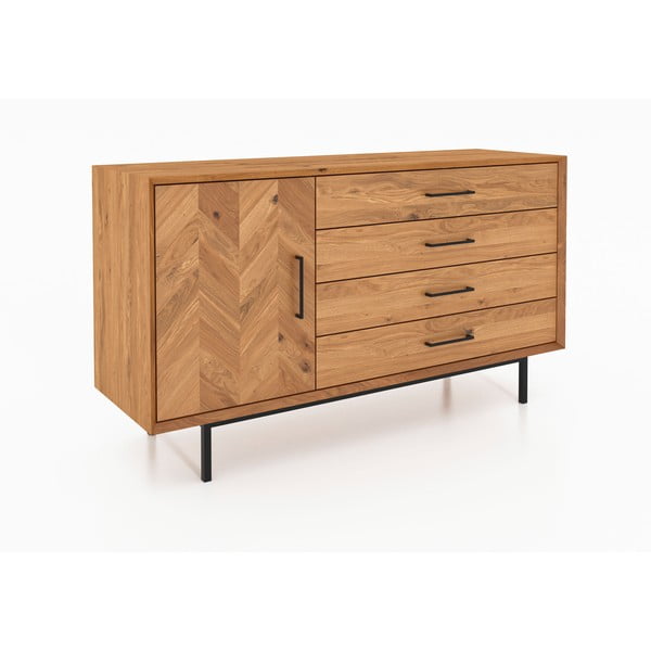 Madal kapp tammepuidust naturaalset värvi 144x80 cm Abies - The Beds-image-1