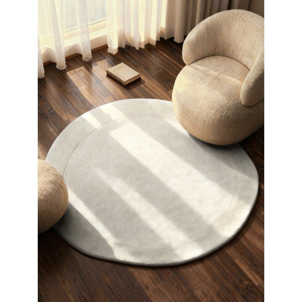 Kreem käsitsi kootud ümmargune villasegust vaip ø 160 cm Kari Organic - Villeroy&Boch-image-1