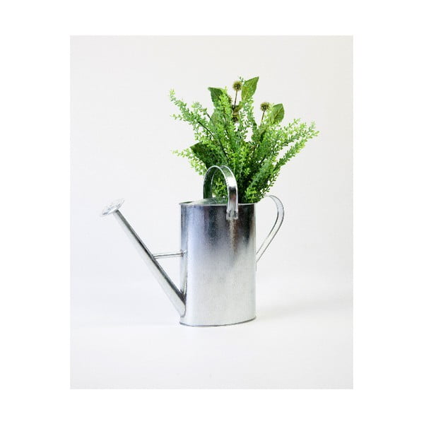 Zinková váza Surdic Watering Can Wild Flowers stříbrné barvy, 10 x 30 cm