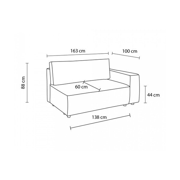 Tellisevärvi velvetist diivanimoodul, vasak nurk  Nihad modular - Bobochic Paris-image-4