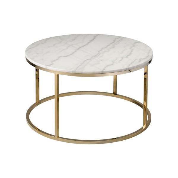 Valge marmorist kohvilaud kuldse alusega , ⌀ 85 cm Accent - RGE-image-2