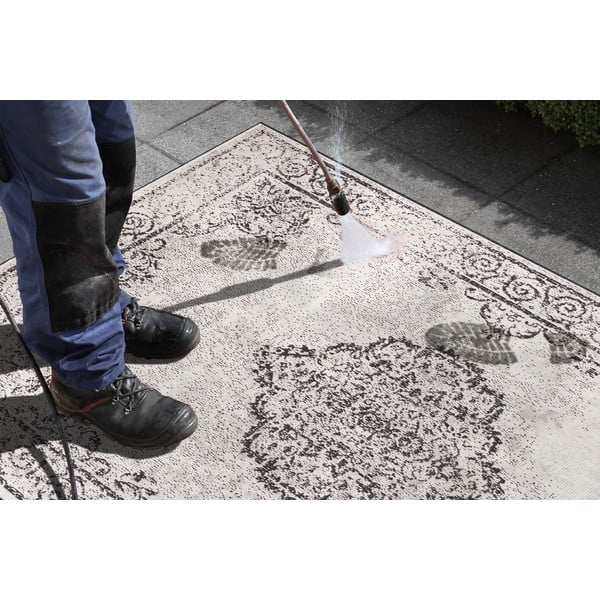 Must ja kreemjas välisvaip , 160 x 230 cm Cebu - NORTHRUGS-image-3