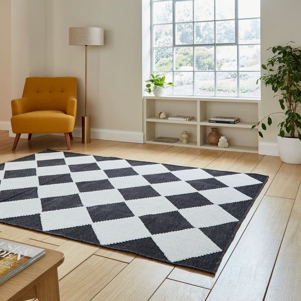 Must-valge pestav vaip 160x230 cm Lyna Charcoal&White - Think Rugs-image-2