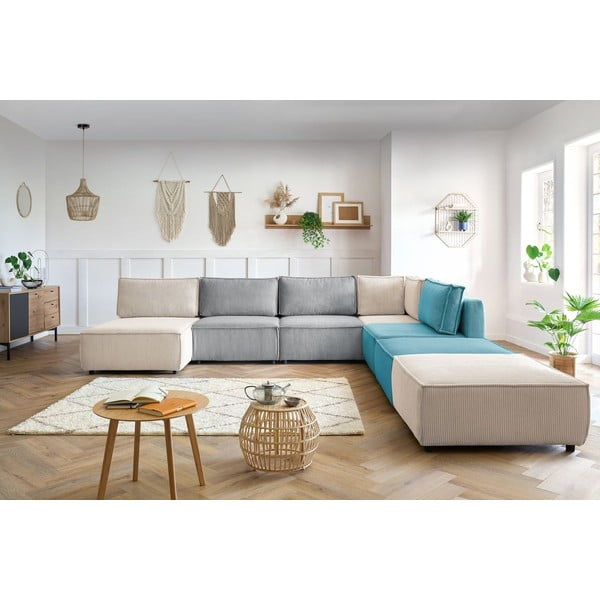 Velvetist U-kujuline nurgadiivan (muutuv)  Nihad modular - Bobochic Paris-image-1