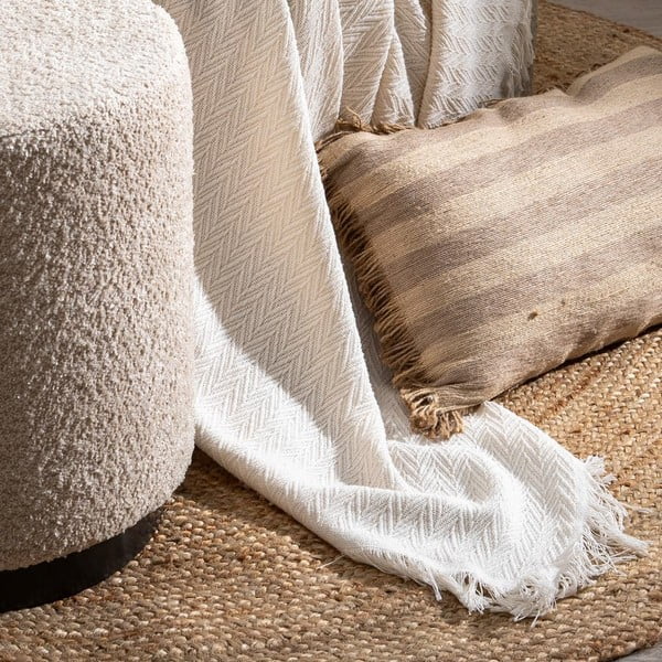 Kreem taaskasutatud puuvillast voodikate 180x260 cm Spike - Ixia-image-1