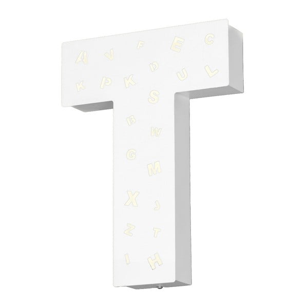Bílá světelná dekorace ve tvaru písmene Glimte Letter T