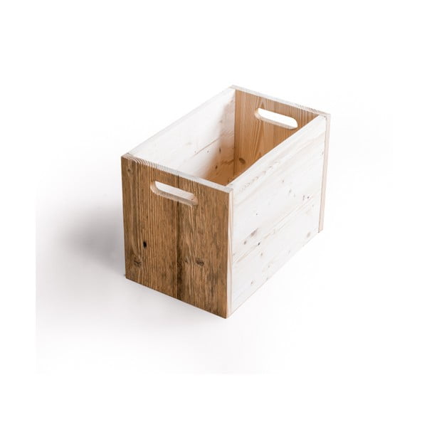 Dřevěný zásuvný box se světlými detaily Antique Wood, výška 33,5 cm