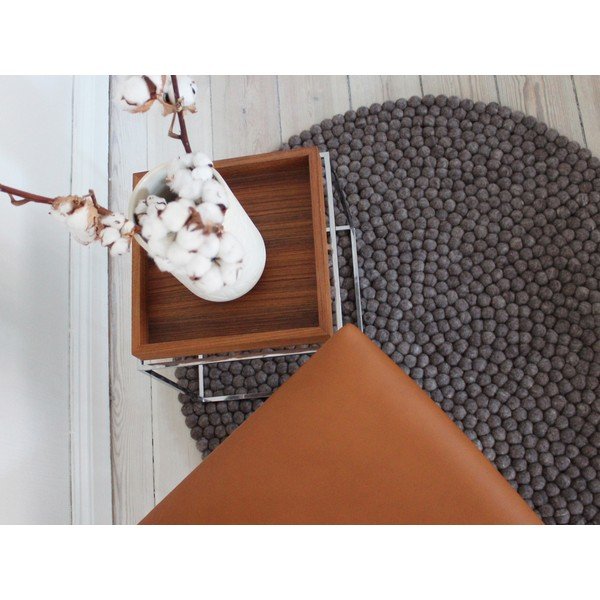 Pähklipruun pallivillane vaip , ⌀ 120 cm Ball Rugs - Wooldot-image-2
