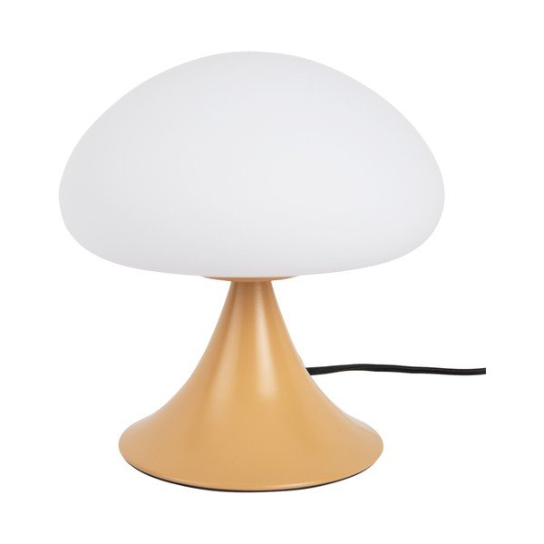 Ookerkollane metallist laualamp klaasist varjuga (kõrgus 21 cm) Hongo - Leitmotiv