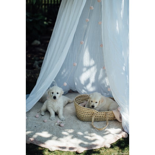 Kreem pestav käsitsi kootud puuvillane laste vaip ø120 cm Bubbly Vintage Nude - Lorena Canals-image-1