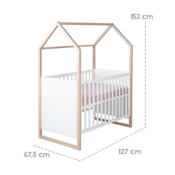 Valge võrevoodi 60x120 cm Cabane - Roba-image-3