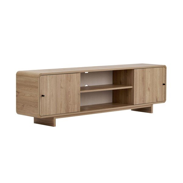 Heleda naturaalse tammepuust televiisorilaud 180x52x34 cm Mirel - Nordure