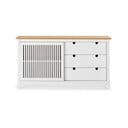 Valge puidust sahtli kapp Bruna - Marckeric