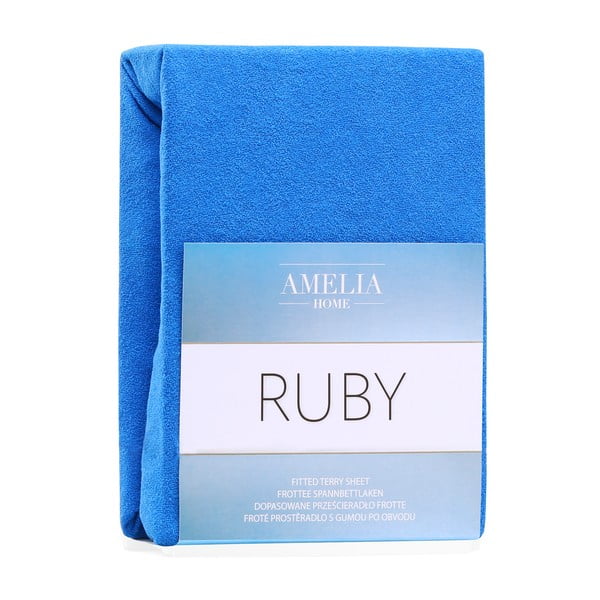 Sinine elastne lina kõrge puuvillasisaldusega , 100/120 x 200 cm Ruby - AmeliaHome-image-1